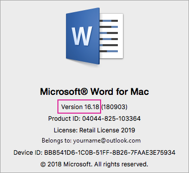 mac version of word